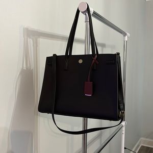 Tory Burch black satchel like new with tags and dust cover